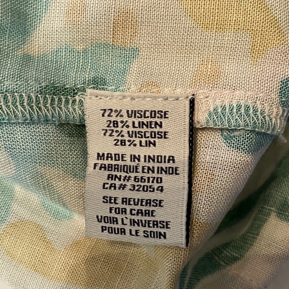 Ranna Gill Anthropologie printed wide leg linen blend pull on pants - Picture 10 of 10